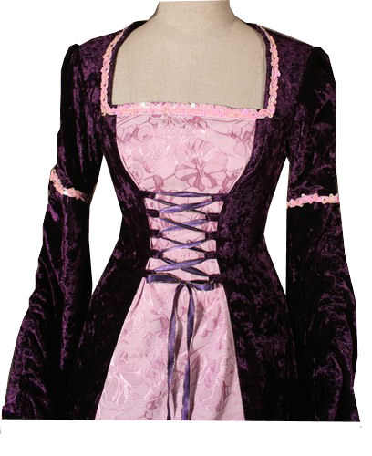 Ladies Medieval Renaissance Costume And Headdress Size 10 - 12 Image